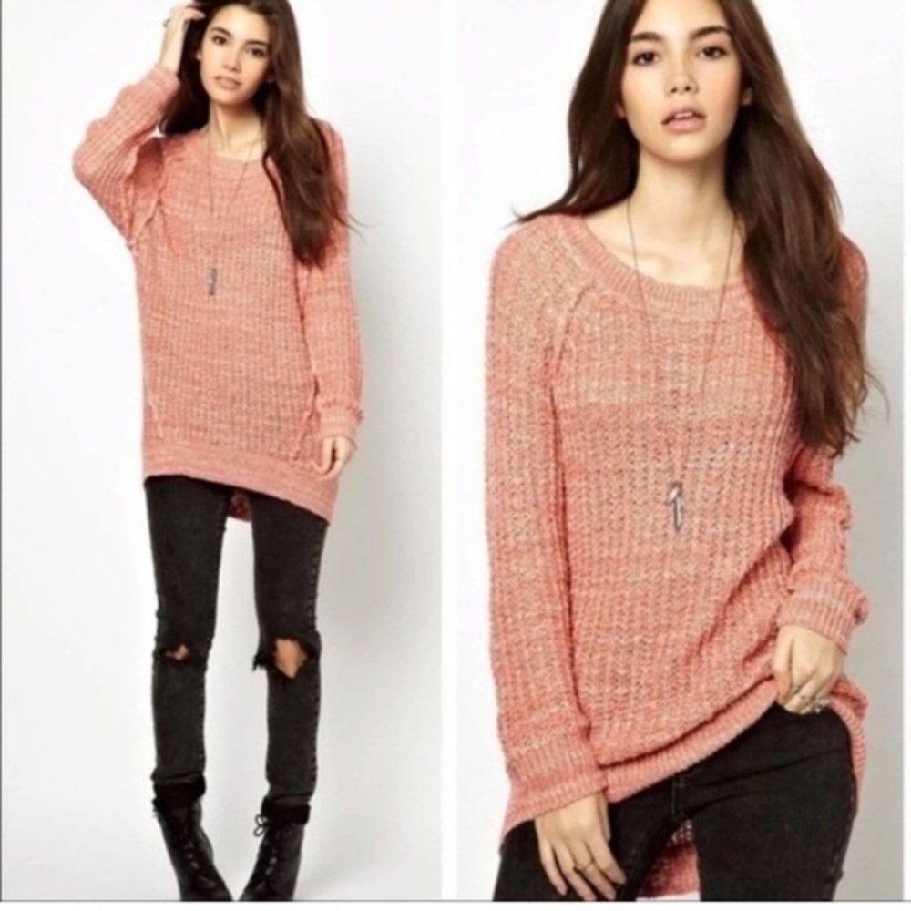 Free People-  Sweater Star Dune  in Coral - Small